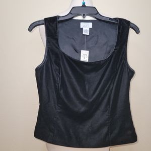 New with tags Ann Taylor Loft Velvet Black Tank Top Sz 8 Sleeveless Shell